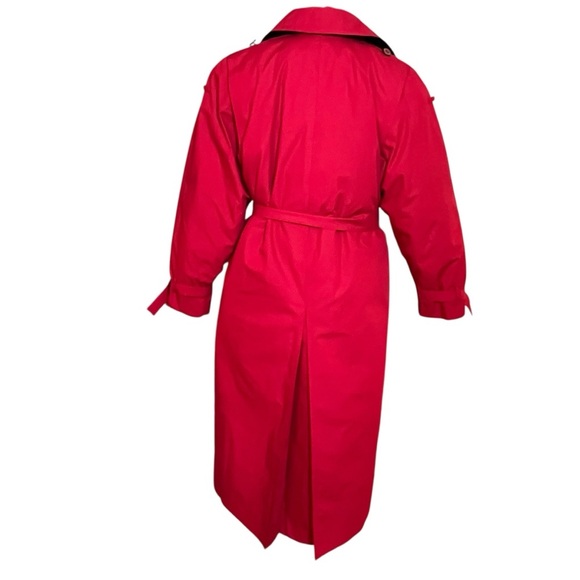 VTG NWT London Fog Red Trench Coat Zip Out Down Lining Rain Winter Womens Size 6 - Picture 2 of 13